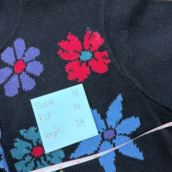 Coldwater Creek Black Cardigan with Colorful Embroidery - Picture 5 of 5